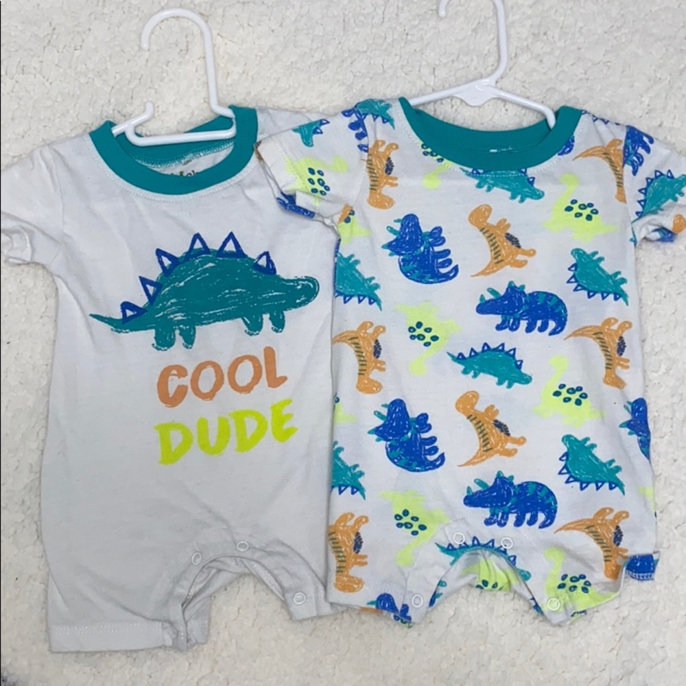 2 shirtsleeve baby boy coveralls!